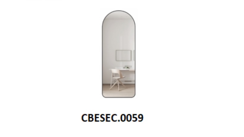 Espejo Hove Decorativo De Pie  Modelo Hk-1007 Negro Mate 65Cm X 170Cm X 4Cm