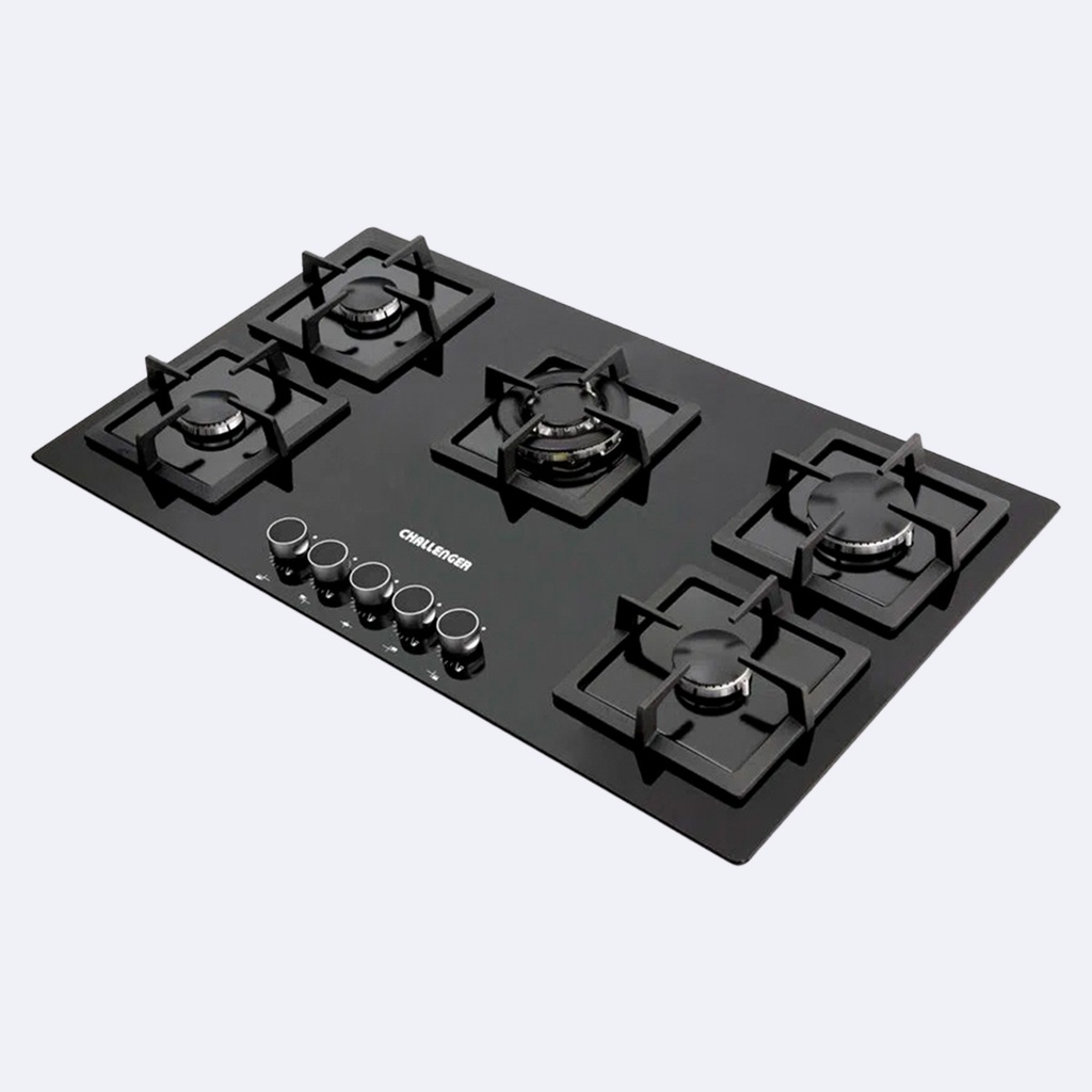Cocina Empotrable Challenger A Gas  Cristal Negro 90Cm