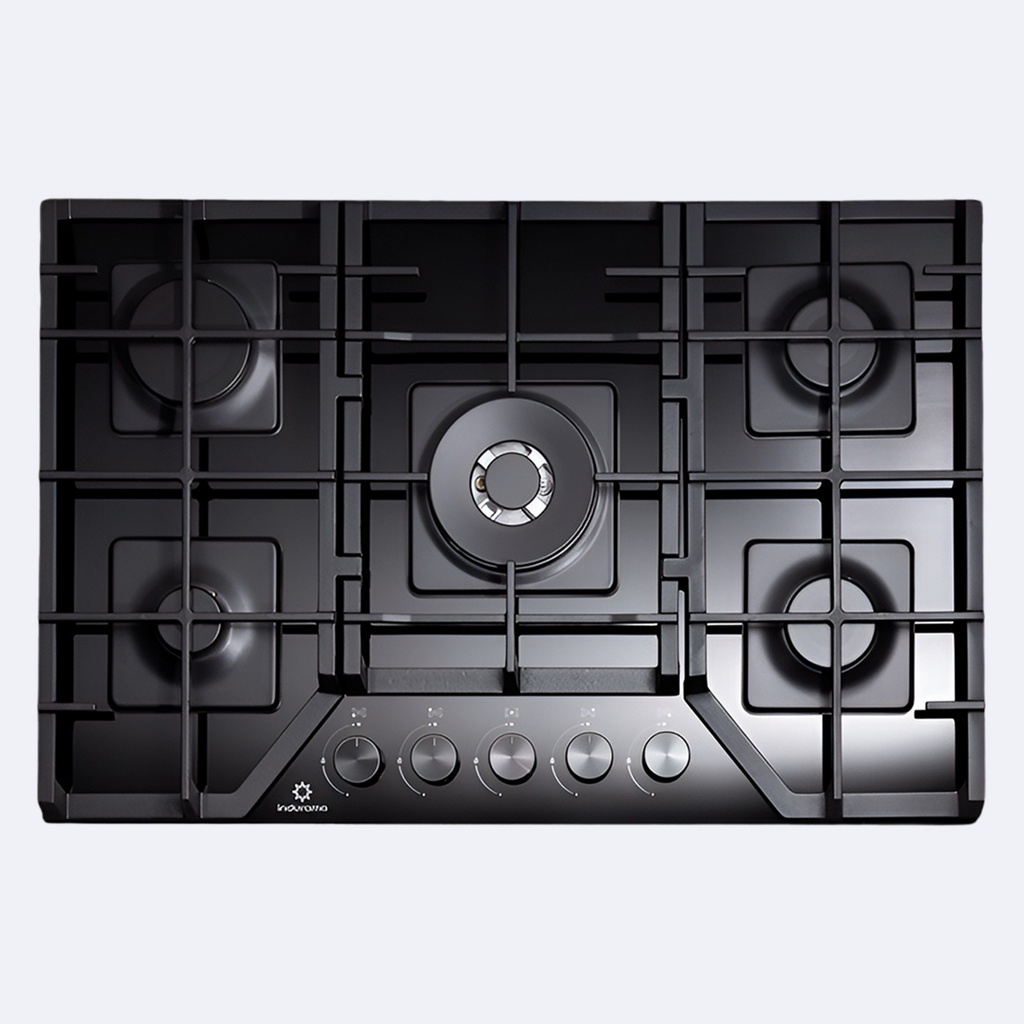 Cocina Empotrable De Gas Indurama Cristal Negro 76Cm