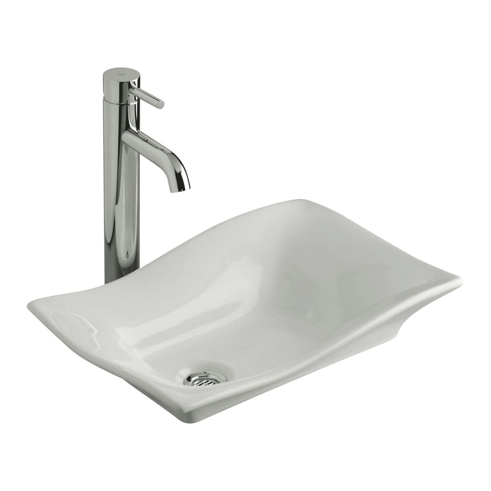 Lavamanos Para Sobre Mesón Fv Rectangular  Modelo Carusso Blanco 46Cm X 31Cm X 8Cm