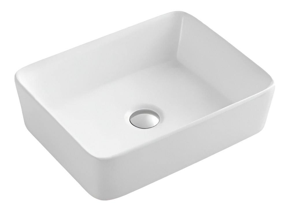 Lavamanos Para Sobre Mesón Hove Rectangular  Modelo A022 Blanco 48Cm X 37Cm X 13Cm