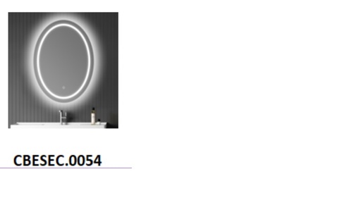 [CBESEC.0054] Espejo Hove Ovalado  Modelo H-3006 Con Iluminación Led  60Cm X 80Cm X 3Cm