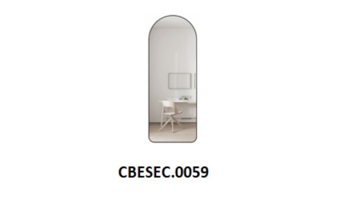 [CBESEC.0059] Espejo Hove Decorativo De Pie  Modelo Hk-1007 Negro Mate 65Cm X 170Cm X 4Cm
