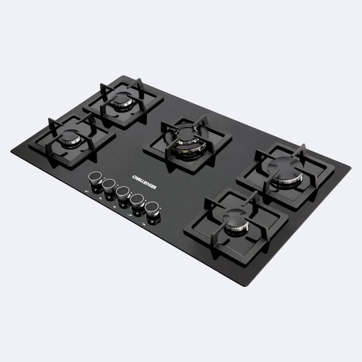 [ELCCGA.0048] Cocina Empotrable Challenger A Gas  Cristal Negro 90Cm