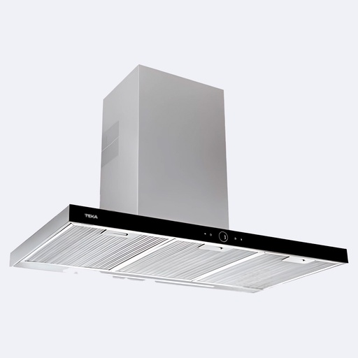 [ELCEDP.0021] Campana De Extracción Teka Decorativa De Pared Acero Inoxidable Con Frente En Vidrio Negro 90Cm