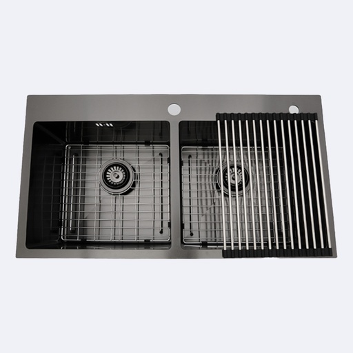 [FCFGSP.0023] Fregadero Sobre Poner Hove  Negro (82X45)Cm