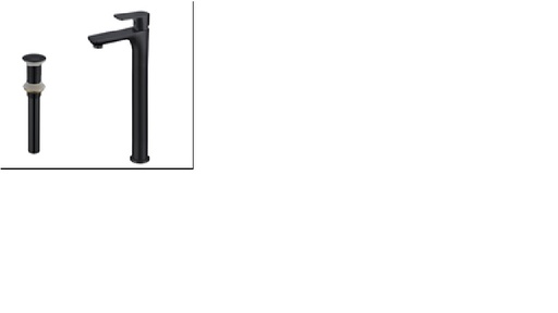 [BAGRML.0267] Mezcladora  Hove Monomando Alta Para Lavamanos  Modelo Creta Acabado Negro Mate