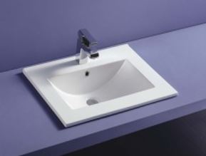 [BALMDE.0052] Mesón Con Lavamanos  Hove Para Empotre Rectangular  Modelo Super White Blanco 61Cm X 46Cm X 17Cm