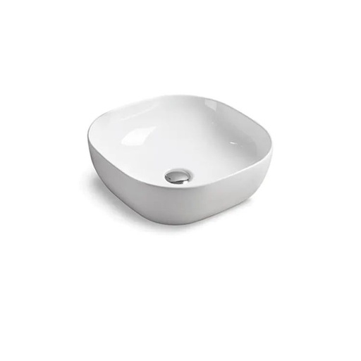 [BALMSM.0039] Lavamanos Para Sobre Mesón Hove Cuadrado  Modelo A420 Blanco 43Cm X 43Cm X 14Cm