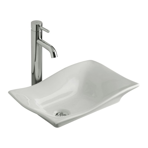 [BALMSM.0075] Lavamanos Para Sobre Mesón Fv Rectangular  Modelo Carusso Blanco 46Cm X 31Cm X 8Cm