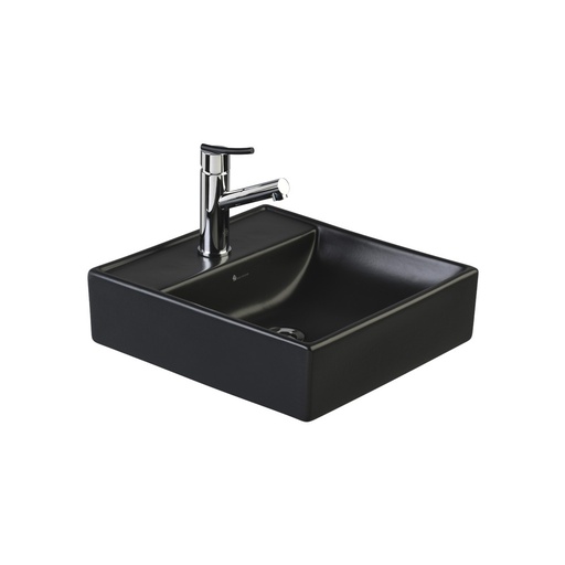 [BALMSM.0161] Lavamanos Para Sobre Mesón Fv Rectangular  Modelo Mozart Negro Mate 40Cm X 42Cm X 21Cm