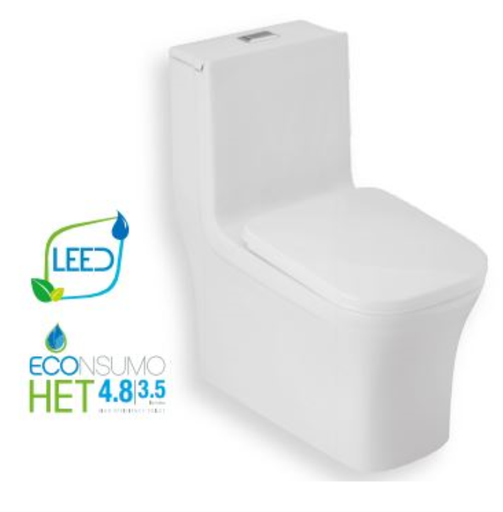 [BASRIN.0027] Inodoro Fv One Piece  Modelo Salerno  Blanco 69Cm X 36Cm X 75Cm