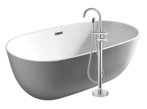 [BATHBA.0042] Bañera Hove Tipo Isla  Modelo Lineal Blanco 170Cm X 75Cm X 60Cm