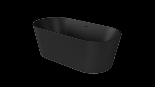 [BATHBA.0048] Bañera Hove Tipo Isla  Modelo Lineal Negro Mate 170Cm X 80Cm X 58Cm