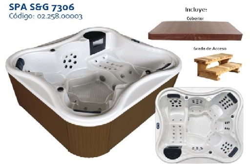 [BATHMP.0001] Spa Hove Minipiscina 6 Personas  Modelo Balboa Blanco 210Cm X 230Cm X 90Cm